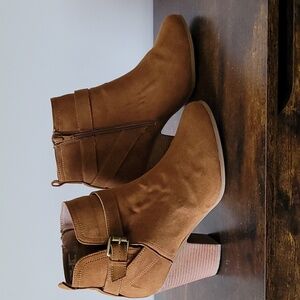 Time and Tru faux suede heeled booties